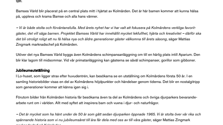 Premiär av Bamses Värld och 50-årsutställning