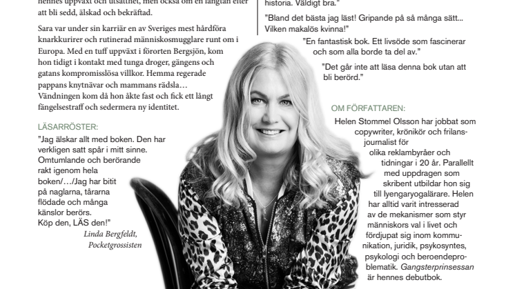 Helen Stommel Olsson släpper sin prisbelönta bok Gangsterprinsessan i pocket