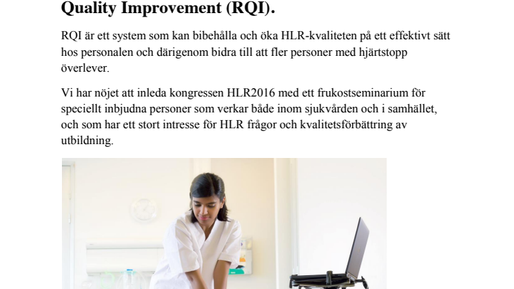 Frukostseminarium 11 oktober 2016 om RQI