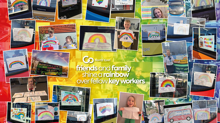 Go North East shines a rainbow over its colleagues and fellow key workers