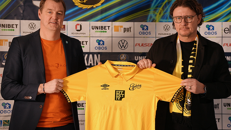 Mathias Svensson, VD för Effektiv och Stefan Andreasson, klubbchef i IF Elfsborg