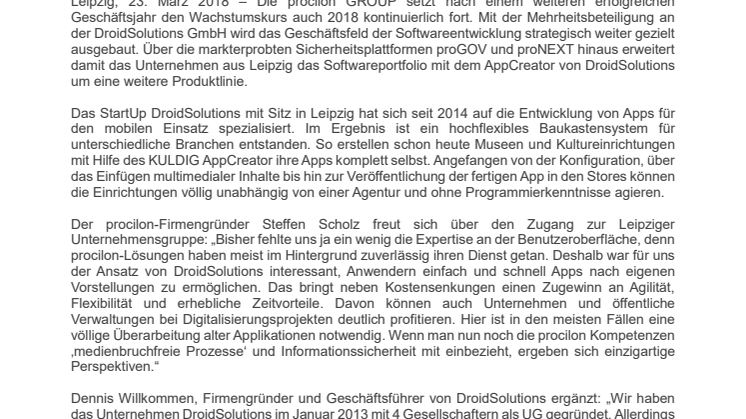 Zuwachs in der procilon GROUP 