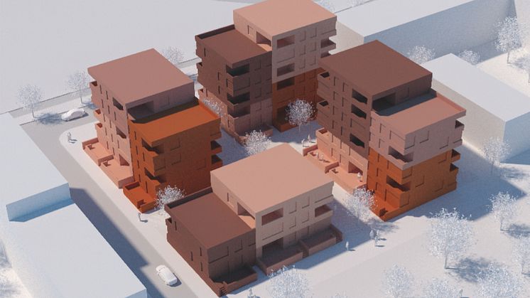 Volymskiss för Bonum seniorboende, Pålsjö, Helsingborg Bild: LINK Arkitektur