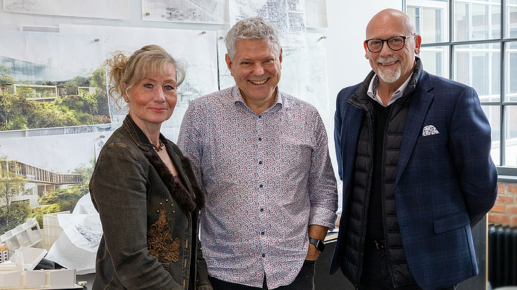 Lizette Hilaire, Key Account Manager hos Renz; Daniel Hayden, partner hos Dissing+Weitling og Kenneth Steinmetz, CEO Renz A/S.
