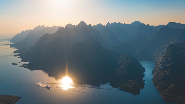 A Hurtigruten ship about to enter Trollfjord in Norway. Photo: Stian Klo.