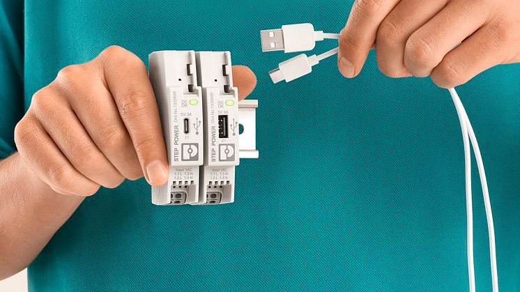 Verdens første industrielle USB-A- og USB-C-strømforsyning for DIN-skinnen er her.