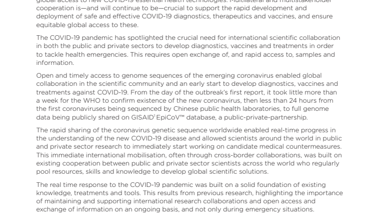 Covid-19 Pandemic: Lessons for International Research Collaboration and Information Exchange 