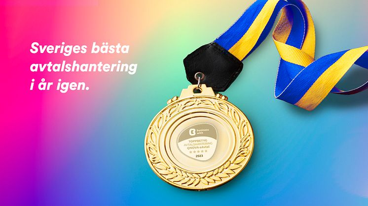 QNOVA tar hem priset som Sveriges bästa avtalshantering för andra året i rad.