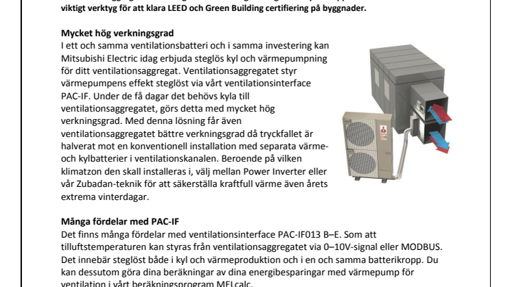 Mitsubishi Electric lanserar PAC-IF 013