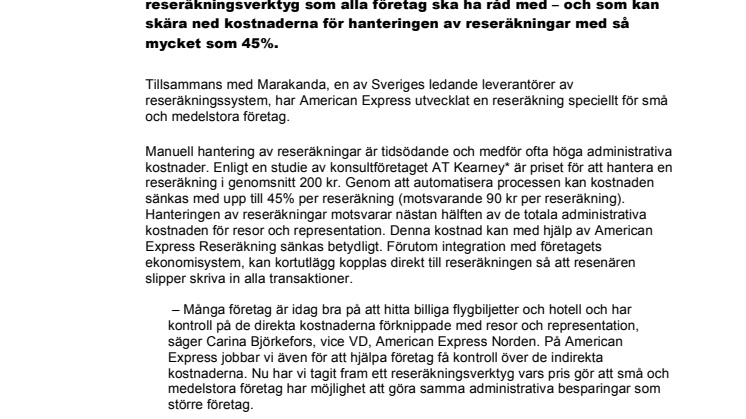Småföretagare får råd med reseräkningssystem