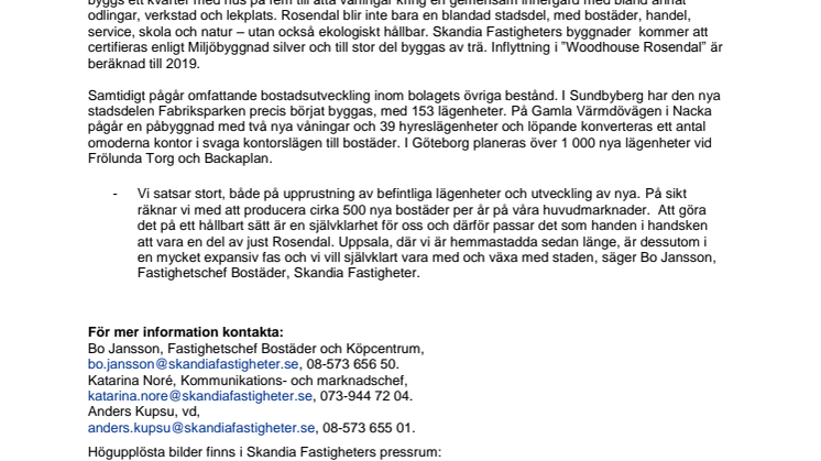 Woodhouse Rosendal växer fram – ny växel i bostadssatsning
