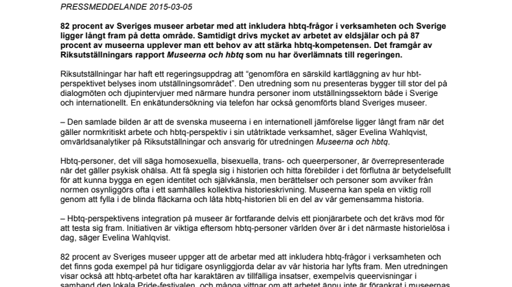 Ny kartläggning av museernas hbtq-arbete