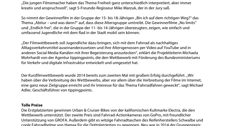 Jugendliche sehen Fahrrad als Tor zur Freiheit