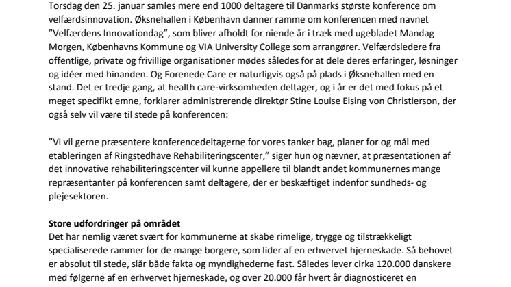 Forenede Care deltager på velfærdskonference med nyhed til kommunerne