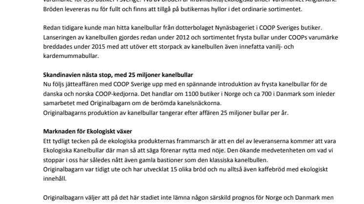 Originalbagarn utökar samarbetet med COOP