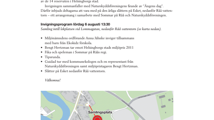 Invigning av naturreservatet på Örby ängar