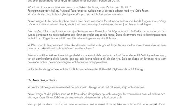 Note Design Studio uppmärksammas internationellt