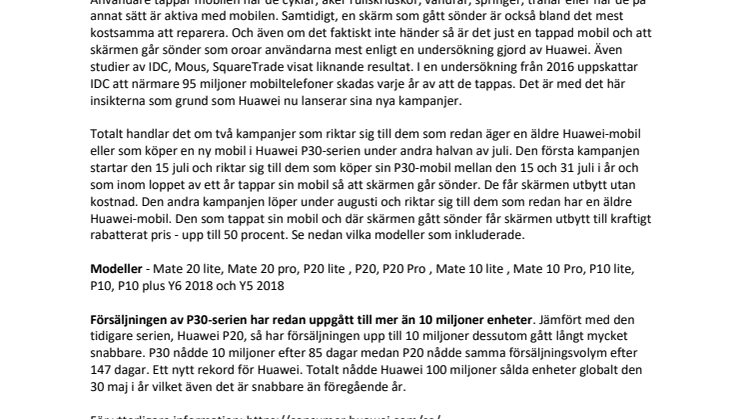 Skärmen i fokus när Huawei lanserar nya servicekampanjer