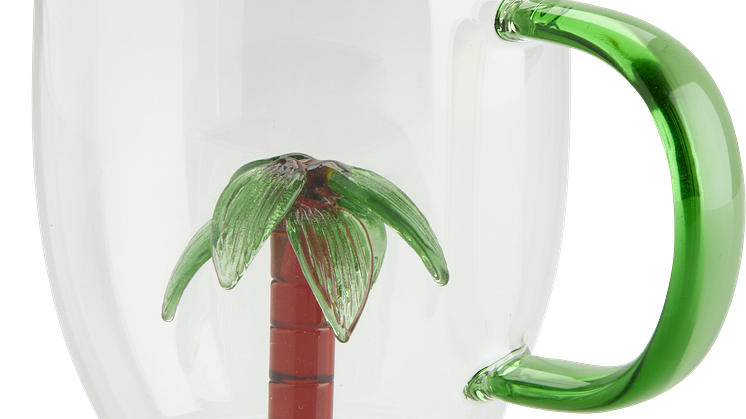 Krus HILMER Ø8xH9cm 32cl glas m/palme (40 DKK)