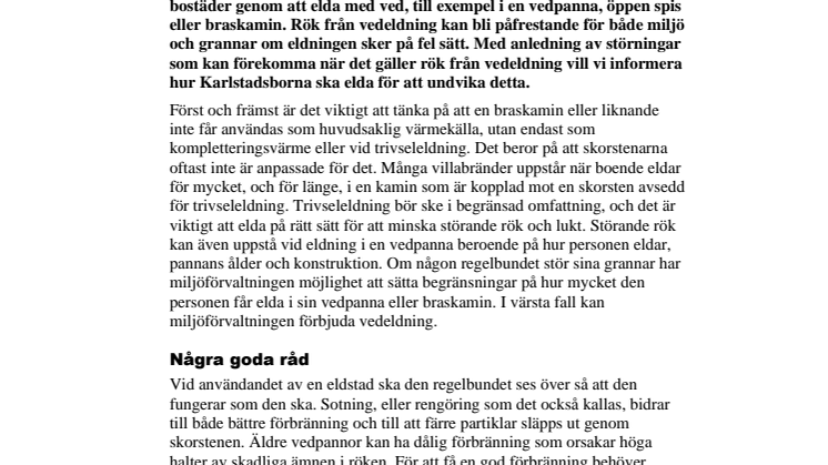 Information om vedeldning – elda rätt!
