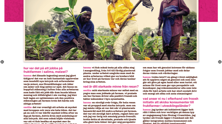Hanna och Cecilia följde med och planterade bananträd i Malawi.