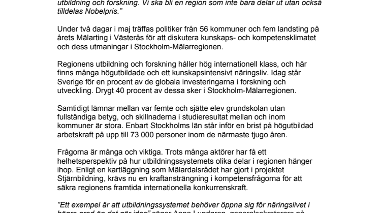 Hundratals politiker tar i hand den 25:e maj: Kunskap och kompetens är hårdvaluta i den internationella konkurrensen