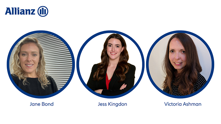 Allianz Commercial promotes Victoria Ashman as strategic account manager and Jane Bond and Jess Kingdon as distribution managers