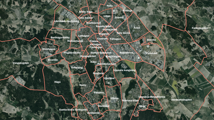 Karta över stadsdelsindelning (med text)