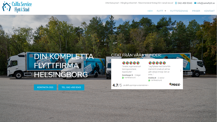 Camaflytt - Din pålitliga flyttpartner i Helsingborg