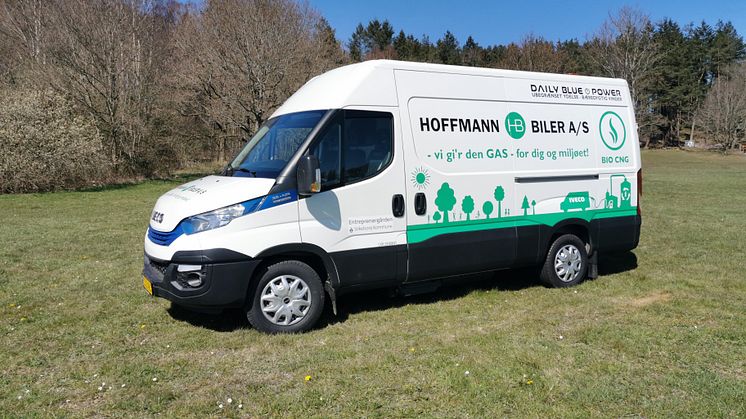 Den grønne, biogasdrevede IVECO Daily til Silkeborg Kommune