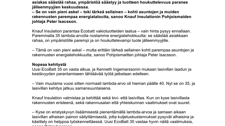 Lambda 35 – talouden ja ympäristön uusi - parempi standardi 