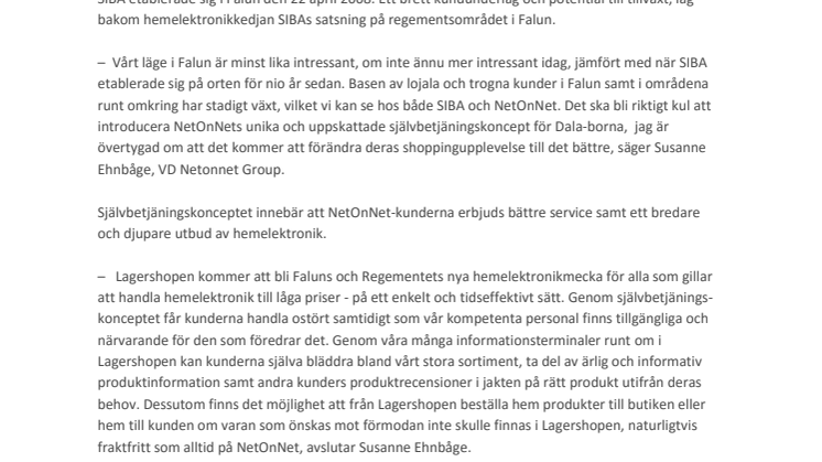 NetOnNet expanderar i Dalarna och öppnar sin 33:e Lagershop
