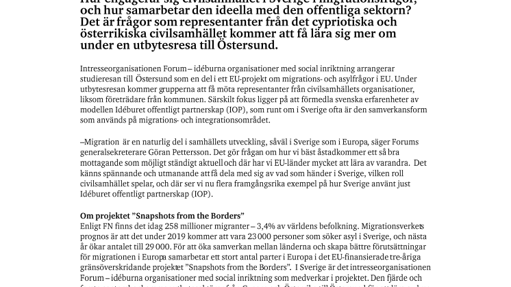Svenskt migrationsarbete på agendan på internationellt möte i Östersund