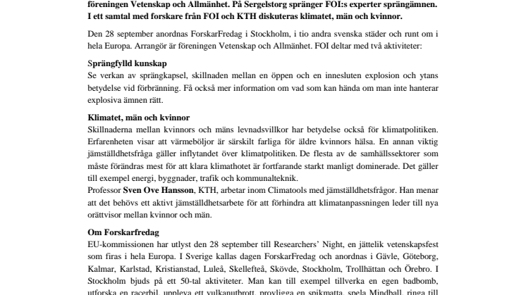 Krut, klimat och genus – se FOI på ForskarFredag