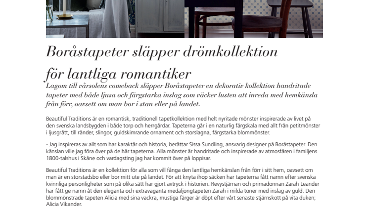 Boråstapeter släpper drömkollektion för lantliga romantiker