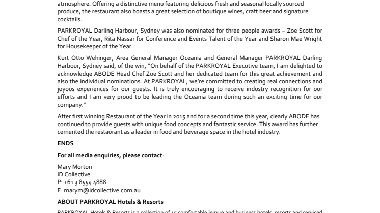 ABODE Bistro & Bar Named Restaurant of the Year