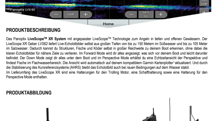 Datenblatt Garmin LiveScope XR