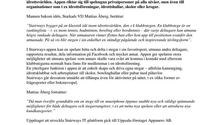 Helt ny app för klubbstegar - Stairways