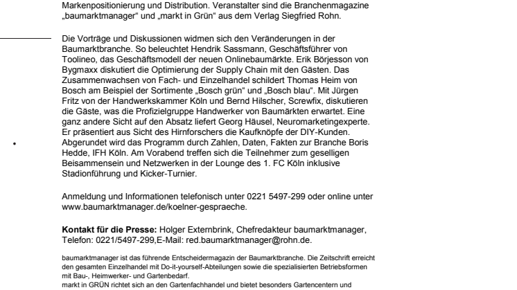 Kölner Gespräche 2016 – Die neuen DIY-Marktplätze