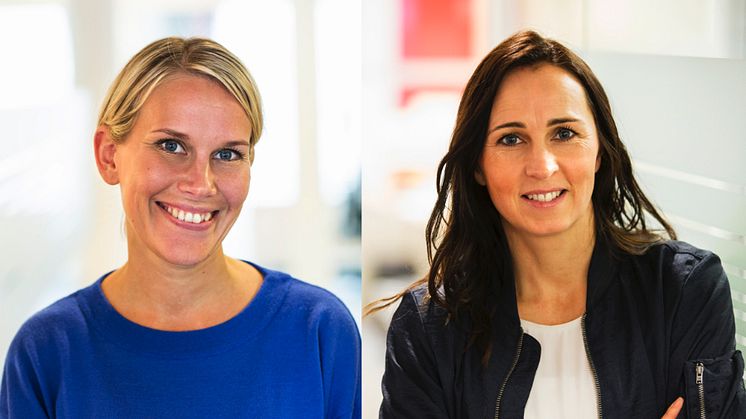 Karolina Brick, miljöchef på Riksbyggen och Therese Berg, hållbarhetschef på Riksbyggen