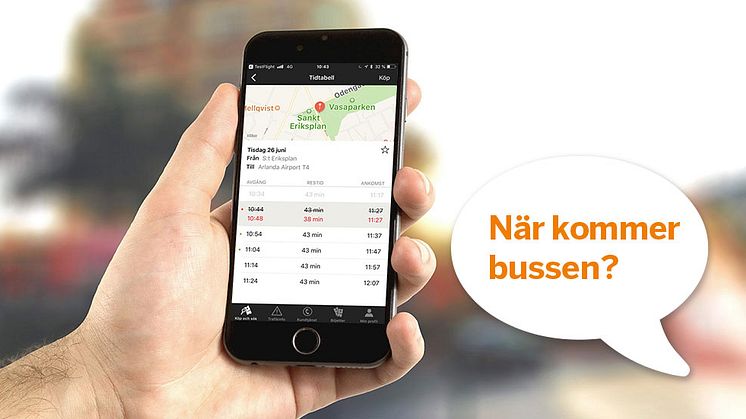 Nu kan resenärerna se när bussen beräknas komma till hållplatsen. 