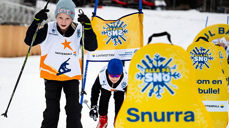 Under Alla på snö-dagen får barn utforska all det roliga som går att göra på snö. Foto: Ulf Palm.