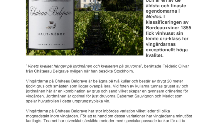 Château Belgrave – klassisk Bordeaux till säsongens viltkött