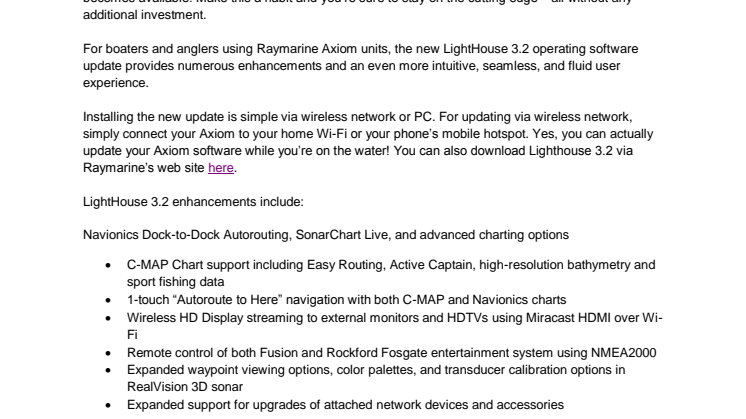  Raymarine Axiom Software Update: New LightHouse 3.2 Offers Additional Enhancements