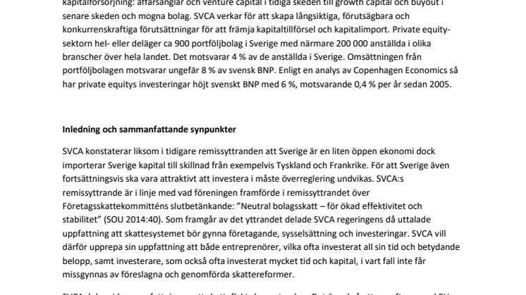 Promemorian Nya skatteregler för företagssektorn