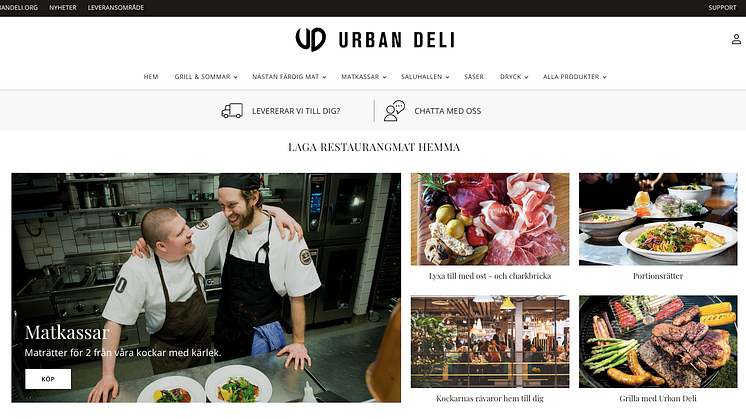 Urban Delis nya webbutik med hemleverans dagen efter