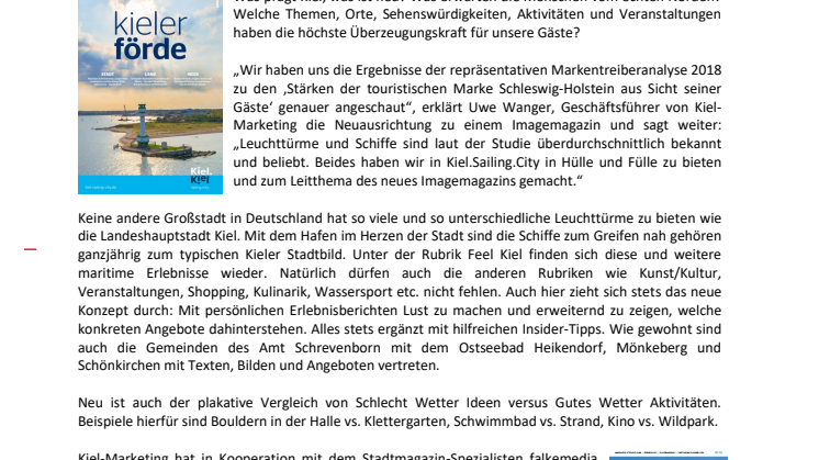 Neues Konzept für 2020: Imagemagazin Kieler Förde für Gäste