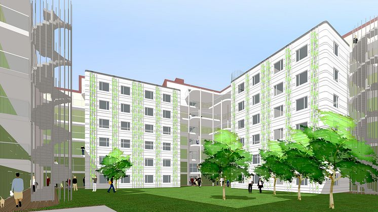 Studentbostadshus vid Stapelbäddsparken