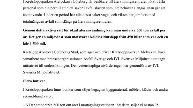 Nu är det bevisat: Återanvändning ger klara miljövinster