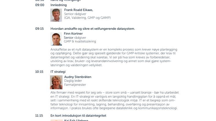 Invitasjon fra Norconsult: Gratis GMP-seminar om datasystemer og dataintegritet